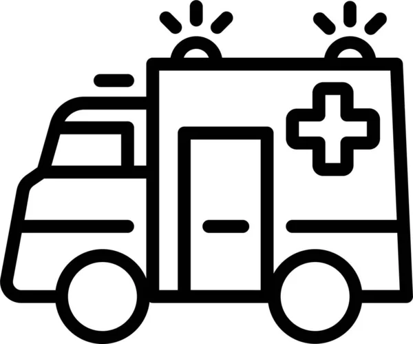 Ambulance Noodhulp Pictogram Omtrek Stijl — Stockvector