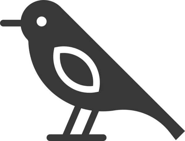 Vogel Huisdier Gevogelte Pictogram Vaste Stijl — Stockvector