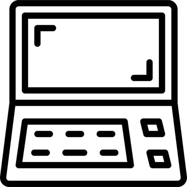 Ψηφιακό Εικονίδιο Φορητού Υπολογιστή Στυλ Περίγραμμα — Διανυσματικό Αρχείο