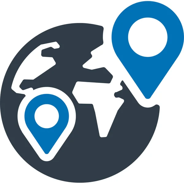 Wereldwijde Locatie Gps Icoon — Stockvector