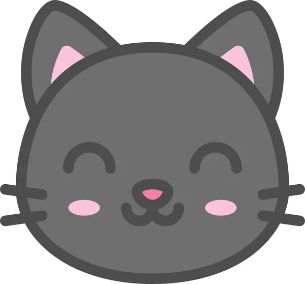 Avatar Gato Lindo Icono Filledoutline Estilo — Vector de stock