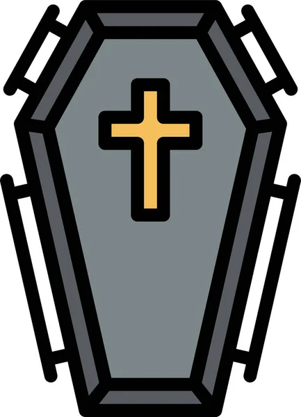 Ikona Pogrzebu Żałobnego Pełnym Zarysie — Wektor stockowy