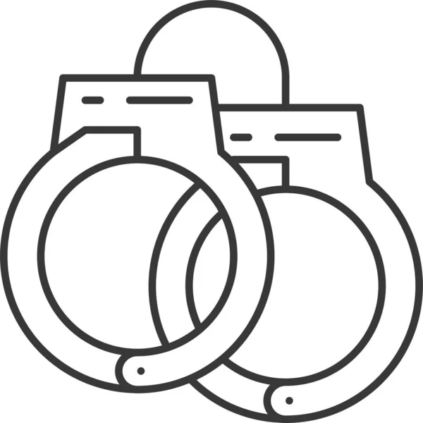 Bond Chain Cuff Icon Outline Style — 图库矢量图片