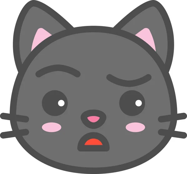 Аватарний Кіт Милий Значок Заповненому Стилі — стоковий вектор