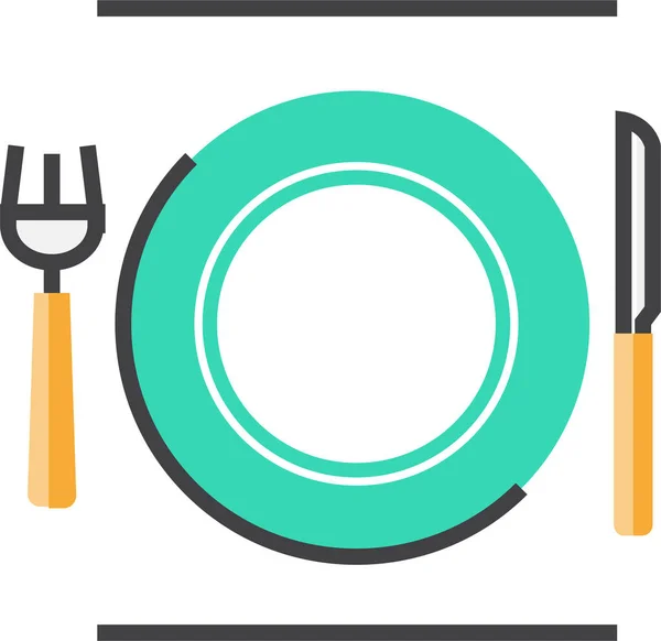 Dinner Dishes Food Icon Filledoutline Style — Stock Vector