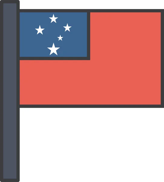 Ícone Samoa Bandeira País Estilo Filledoutline —  Vetores de Stock