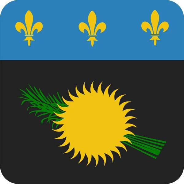 Land Vlag Guadeloupe Pictogram Platte Stijl — Stockvector