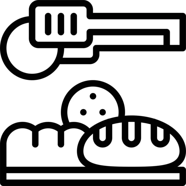 Αρτοποιείο Ψήσιμο Εικονίδιο Αλεύρι Περίγραμμα Στυλ — Διανυσματικό Αρχείο
