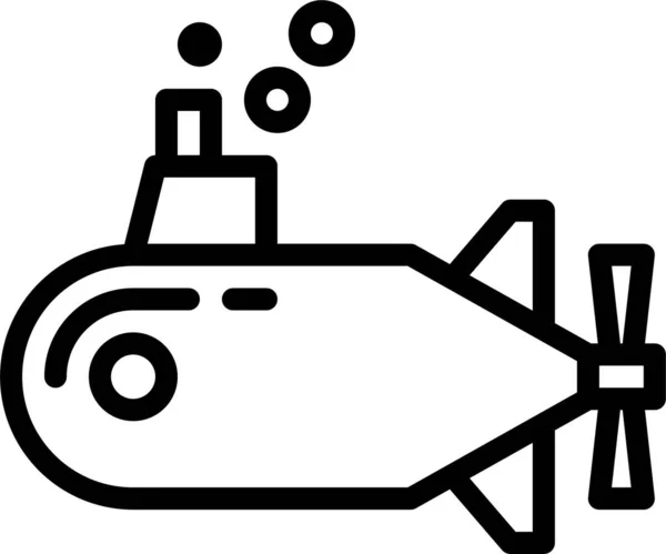 Nautische Oceaan Zee Pictogram Omtrek Stijl — Stockvector