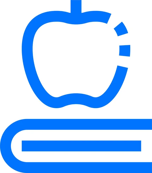 Apple Book Icône Éducation Dans Style Contour — Image vectorielle