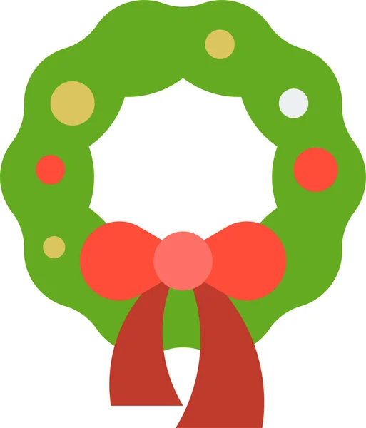 Лук Рождества Веселый Икона Плоском Стиле — стоковый вектор