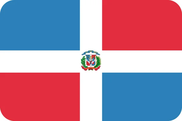 País Ícone Bandeira Dominicana Estilo Plano — Vetor de Stock