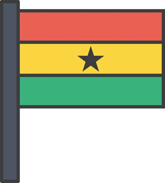 Afrykańska Ikona Flagi Kraju Stylu Filledoutline — Wektor stockowy