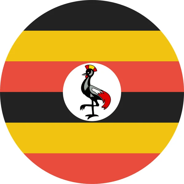 Country Flag Uganda Icoon Vlakke Stijl — Stockvector
