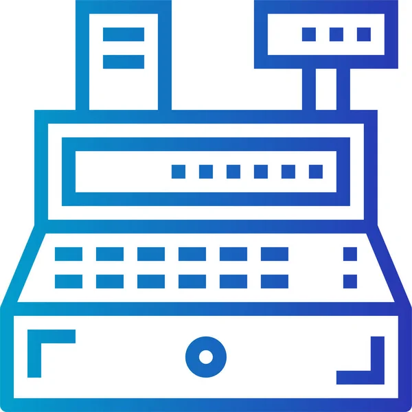 Kassenautomaten Ikone Umriss — Stockvektor