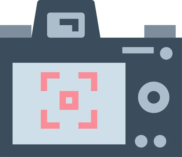 Terug Camera Lcd Pictogram Platte Stijl — Stockvector