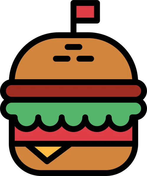 Burger Cheese Fast Icon Filledoutline Style — 图库矢量图片