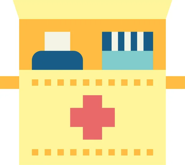 Emergency Kit Medical Icon Flat Style — Stock Vector