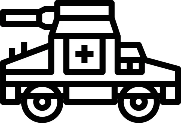 Ikone Des Militärischen Panzertransports — Stockvektor