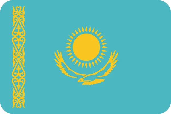 Σημαία Χώρας Εικονίδιο Kazakhstan Επίπεδη Στυλ — Διανυσματικό Αρχείο