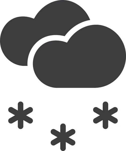 Иконка Облачного Прогноза Твердом Стиле — стоковый вектор