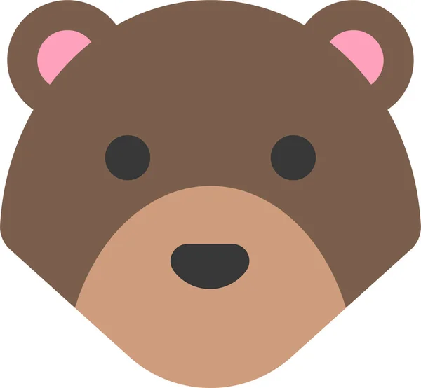 Animal Bear Face Icon Flat Style — 图库矢量图片