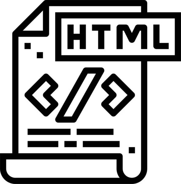 Browser Kodierung Html Symbol Umrissstil — Stockvektor