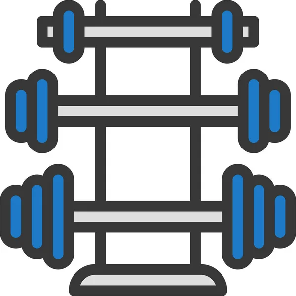 Barbell Barbell Stand Equipment Icon Γεμισμένο Περίγραμμα Στυλ — Διανυσματικό Αρχείο