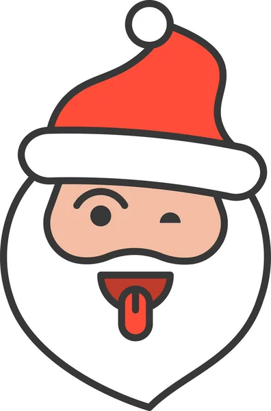 Icona Avartar Emoji Santa Pieno Stile Contorno — Vettoriale Stock