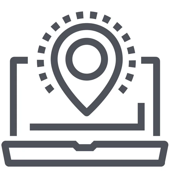 Navigation Web Standort Symbol Umrissstil — Stockvektor