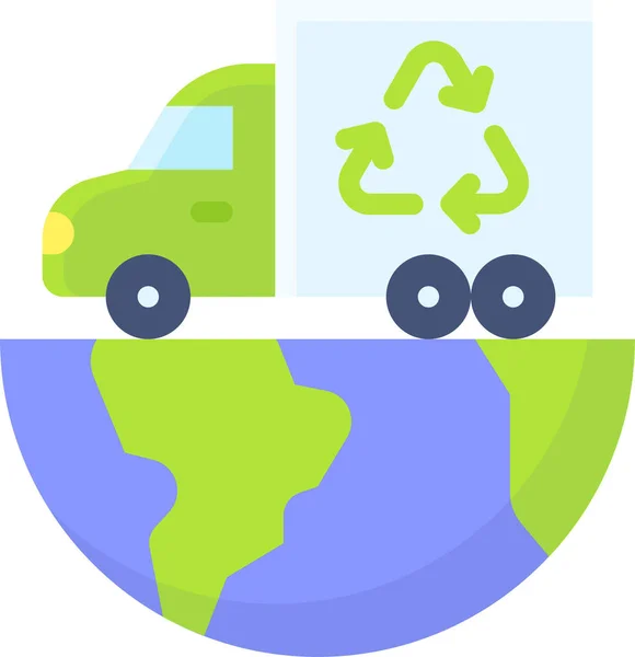 Ikona Samochodu Ciężarowego Środowiska Ziemi — Wektor stockowy
