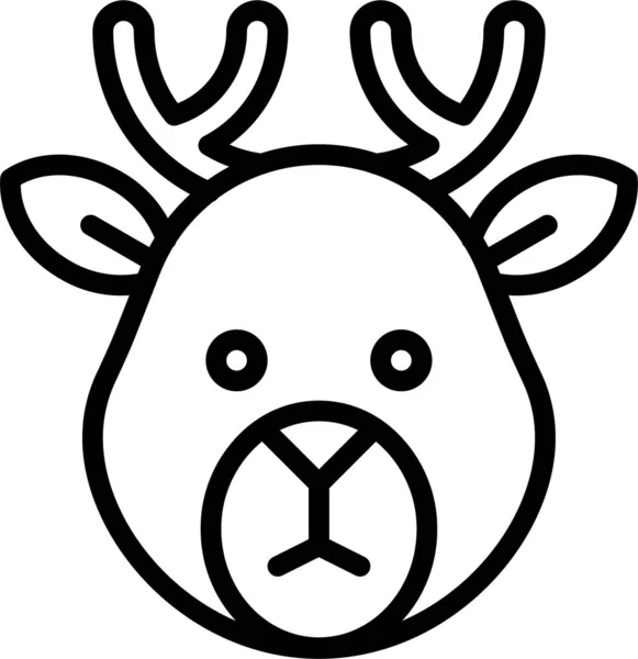 Caribou Animal Ícone Natal —  Vetores de Stock