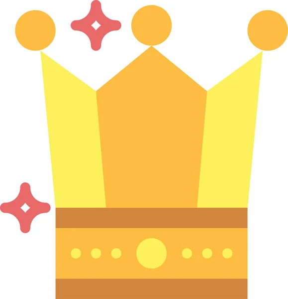 Crown Games Shape Icon Flat Style — 스톡 벡터