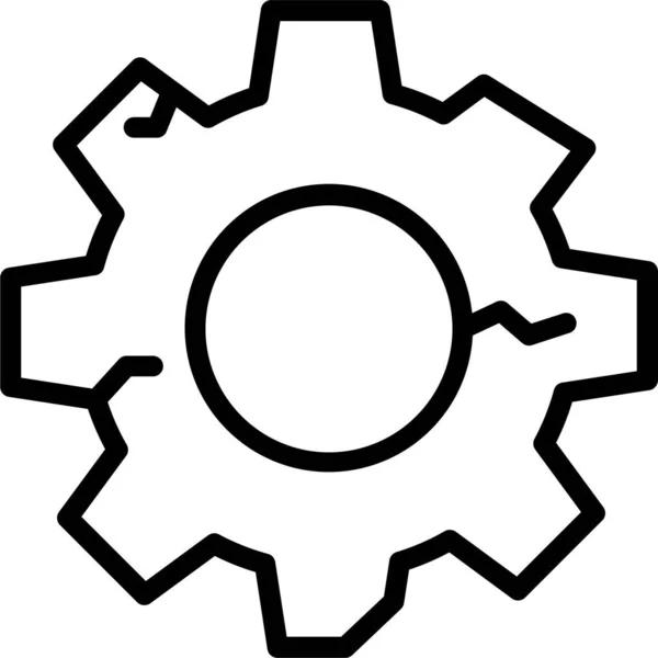 Cog Control Gear Icon Outline Style — Stock Vector