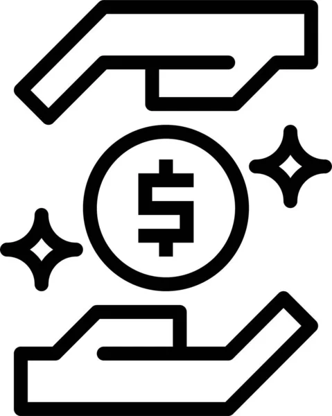 Ikona Opieki Bankowej Zarysie — Wektor stockowy