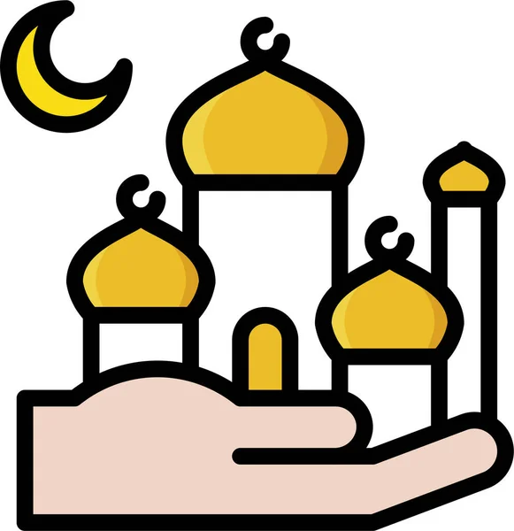 Crescent Hand Islam Icon Ramadaneid Category — Stock Vector