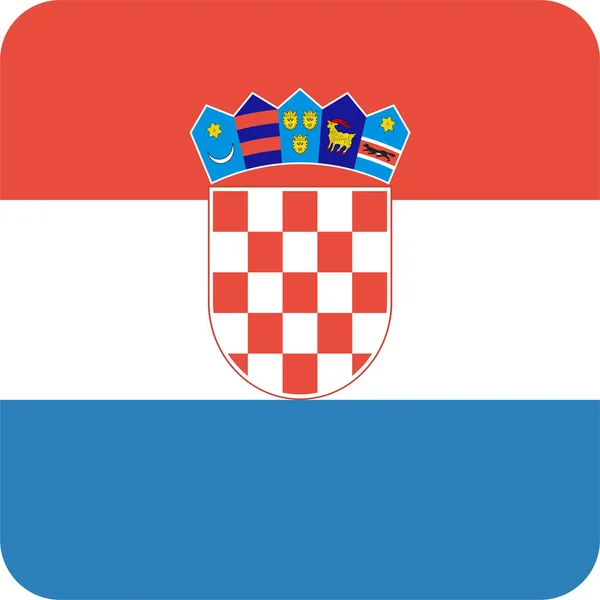 Pays Croate Icône Croate Dans Style Plat — Image vectorielle