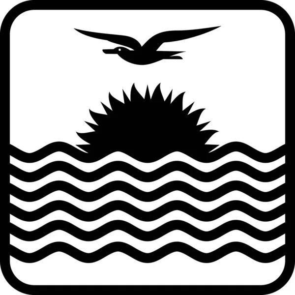 Country Flag Kiribati Icon Outline Style — Stock Vector