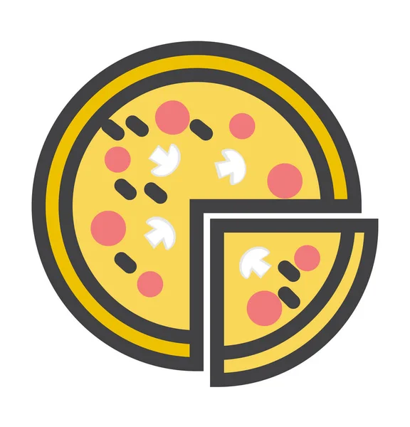 Icône Pizza Pepperoni Fromage Dans Style Filledoutline — Image vectorielle