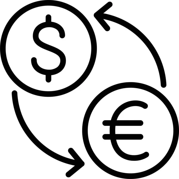 Kontanter Valuta Dollar Ikon Översikt Stil — Stock vektor