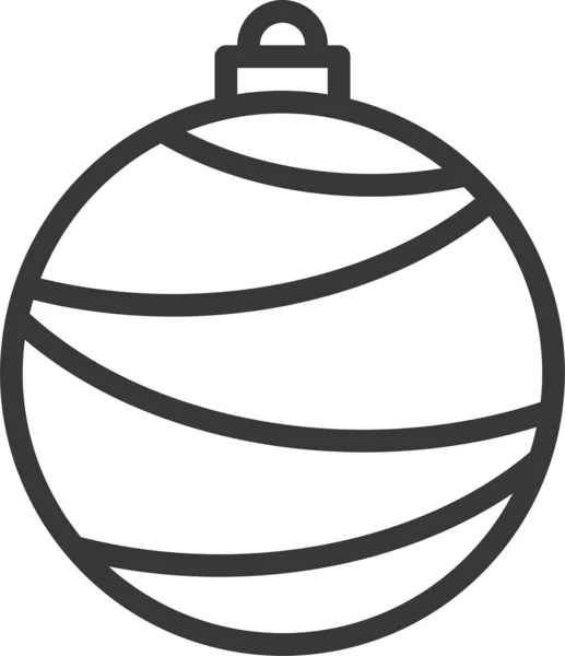 球类铝质圣诞图标 轮廓风格 — 图库矢量图片