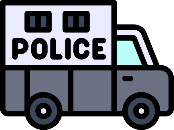 Transport Vehicle Police Icon Filledoutline Style — Stock Vector