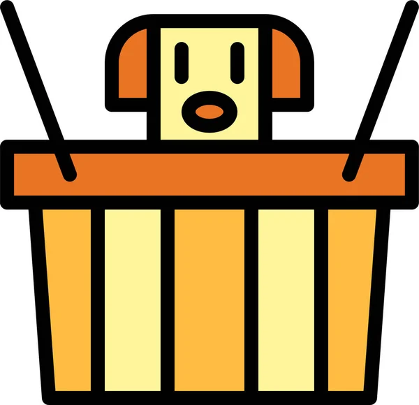 Canasta Perro Mascota Icono Estilo Filledoutline — Vector de stock