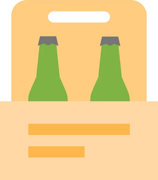 Wine Bottle Pack Icon Flat Style — 图库矢量图片