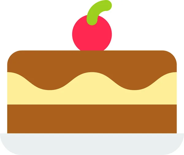 Icône Crème Glacée Glacée Gâteau Dans Style Plat — Image vectorielle