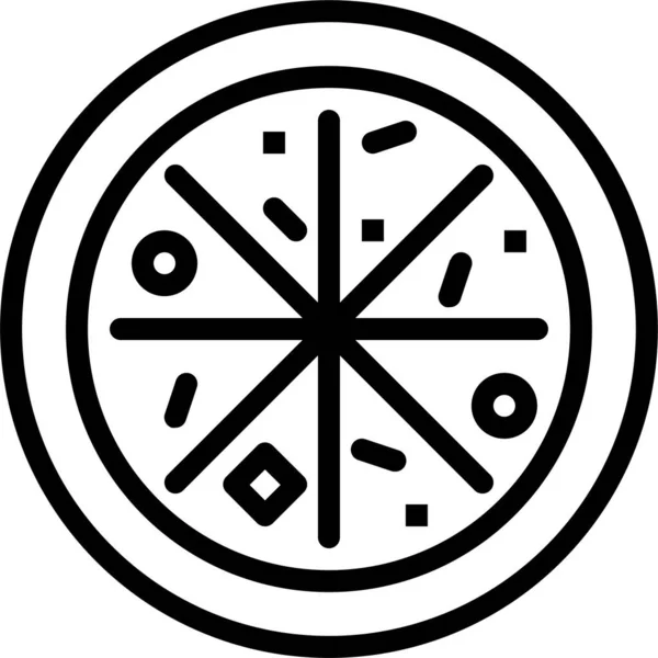 Icône Pizza Contour Des Boissons Alimentaires Dans Style Contour — Image vectorielle