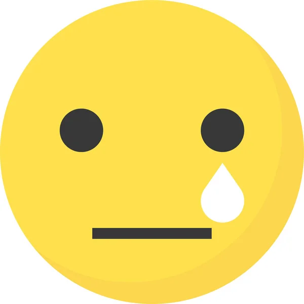 Gråta Emoji Emoticon Ikonen Platt Stil — Stock vektor