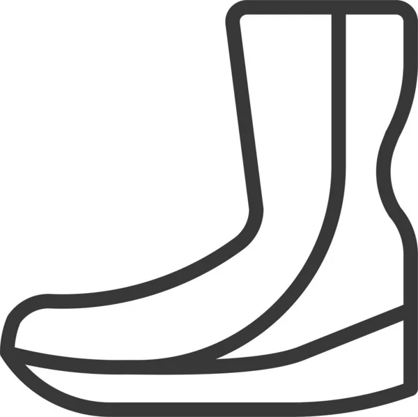 Bota Icono Calzado Moda Estilo Esquema — Vector de stock