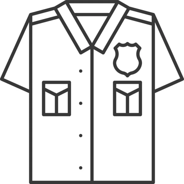 Officer Police Police Officer Shirt Icon Outline Style — Stock Vector