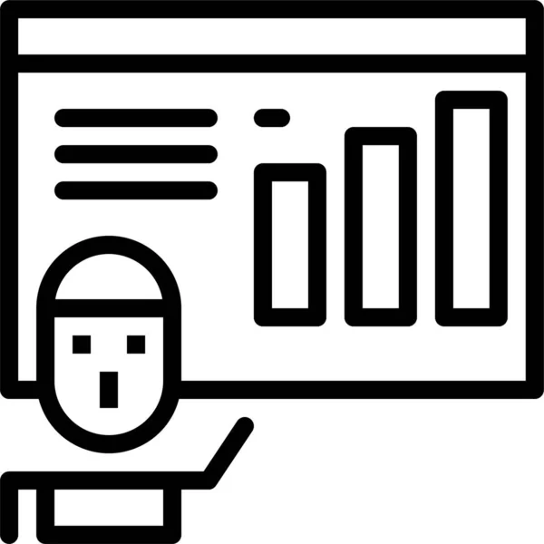 Business Chart Finanza Icona Stile Contorno — Vettoriale Stock